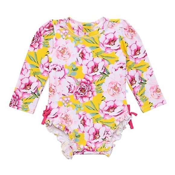 Posh Peanut Elody long sleeve rash guard swimsuit size 3-6 months NWT - Picture 1 of 4
